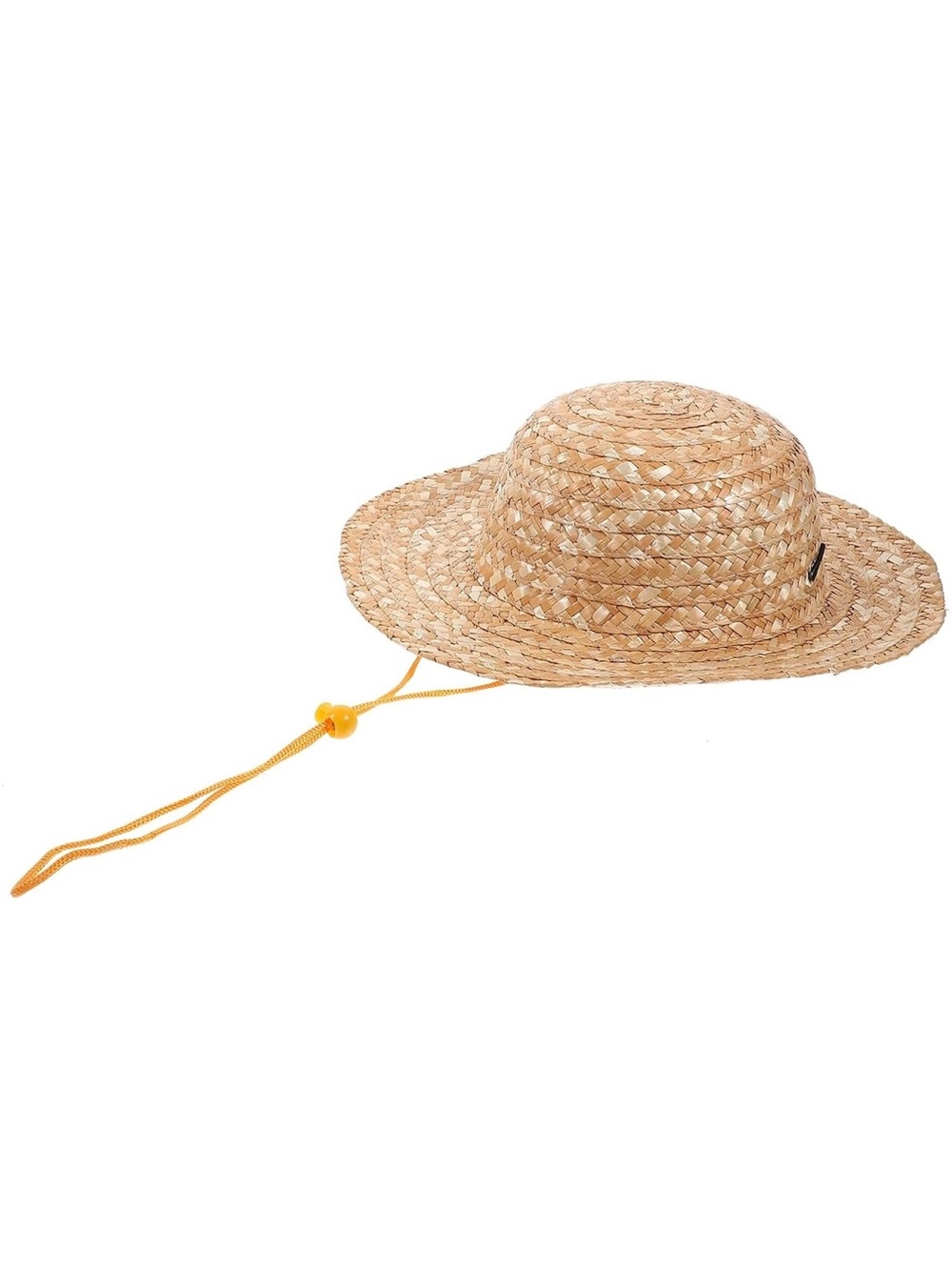 Straw Sun Hat with Yellow Chin Cord
